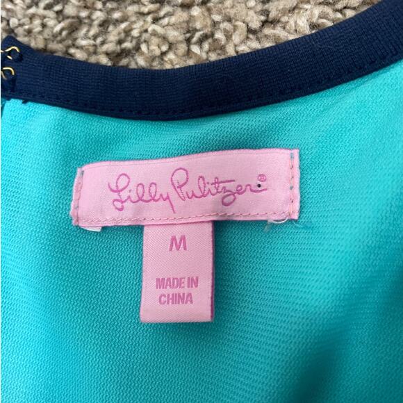 Lilly Pulitzer Sleeveless Francesca Mini Dress in Blue Pink Combo Womens Medium - Picture 3 of 13